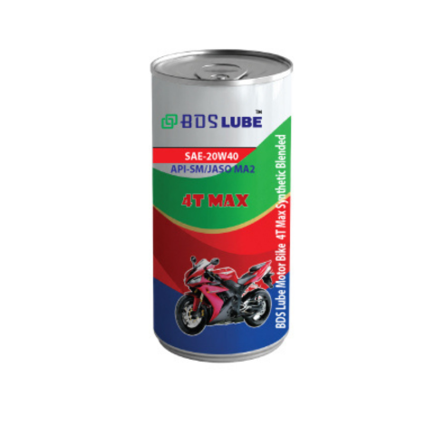 BDS Lube Motor Bike 4T Max Synthetic Blended (Metal) - API SM/JASO MA2 - SAE 20W40 - Pack Size 1